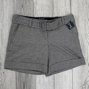 The Limited Women Size 4 Drew Gray Houndstooth Cuffed Academia Belted NEW Shorts